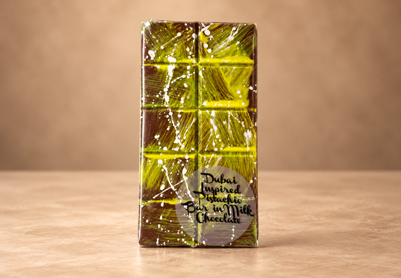 Dubai Inspired Bar 220g handcrafted chocolate by Viviers Chocolatiers