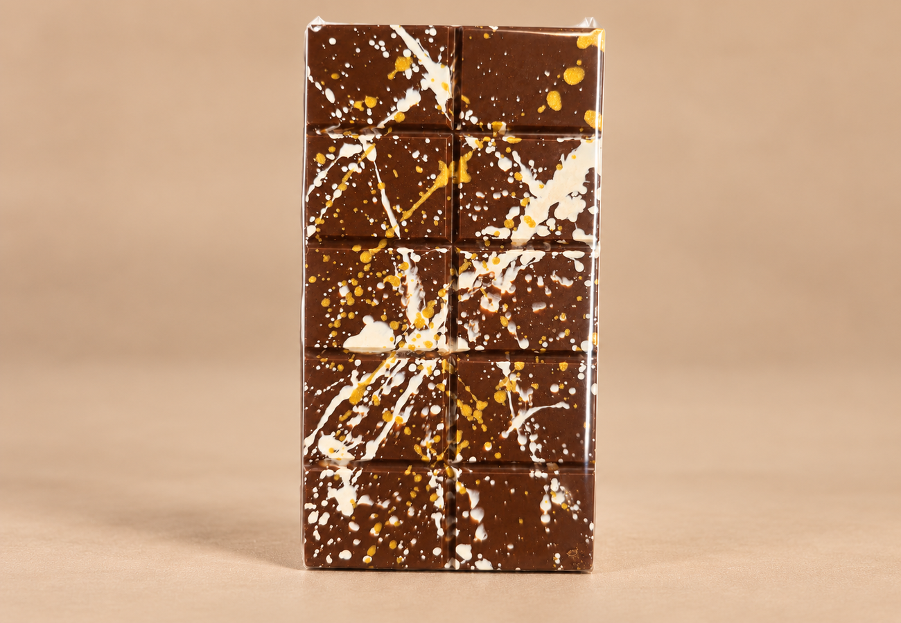 Golden Caramel Bar 220g handcrafted chocolate by Viviers Chocolatiers