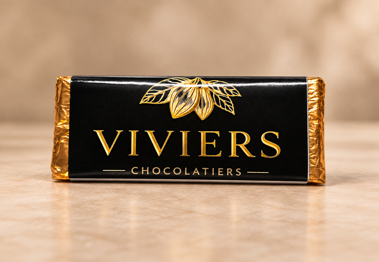 20g Mini Slab handcrafted chocolate by Viviers Chocolatiers